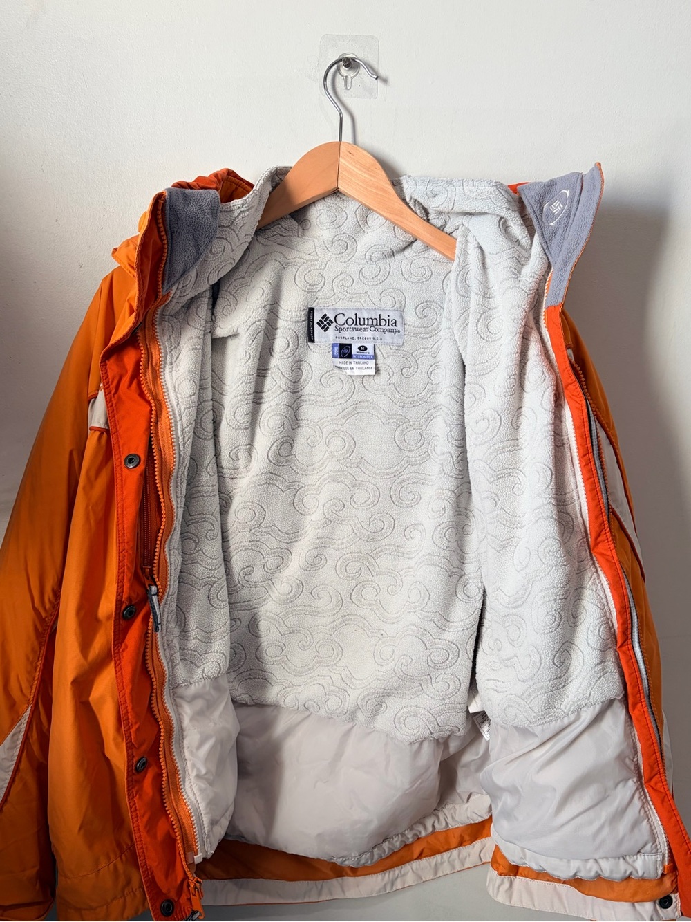 Vintage Columbia Core Interchange Orange White Ski Jacket Size M - Picture 4 of 8